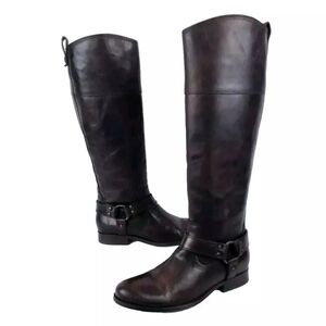Frye Veronica Harness Tall Brown Leather Riding Boots Women’s Sze 7– Equestrian